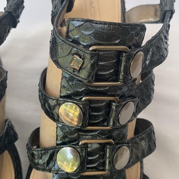 Coach Mallorie Black Wedge Platform Gladiator sandals Sz9 - Picture 3 of 14